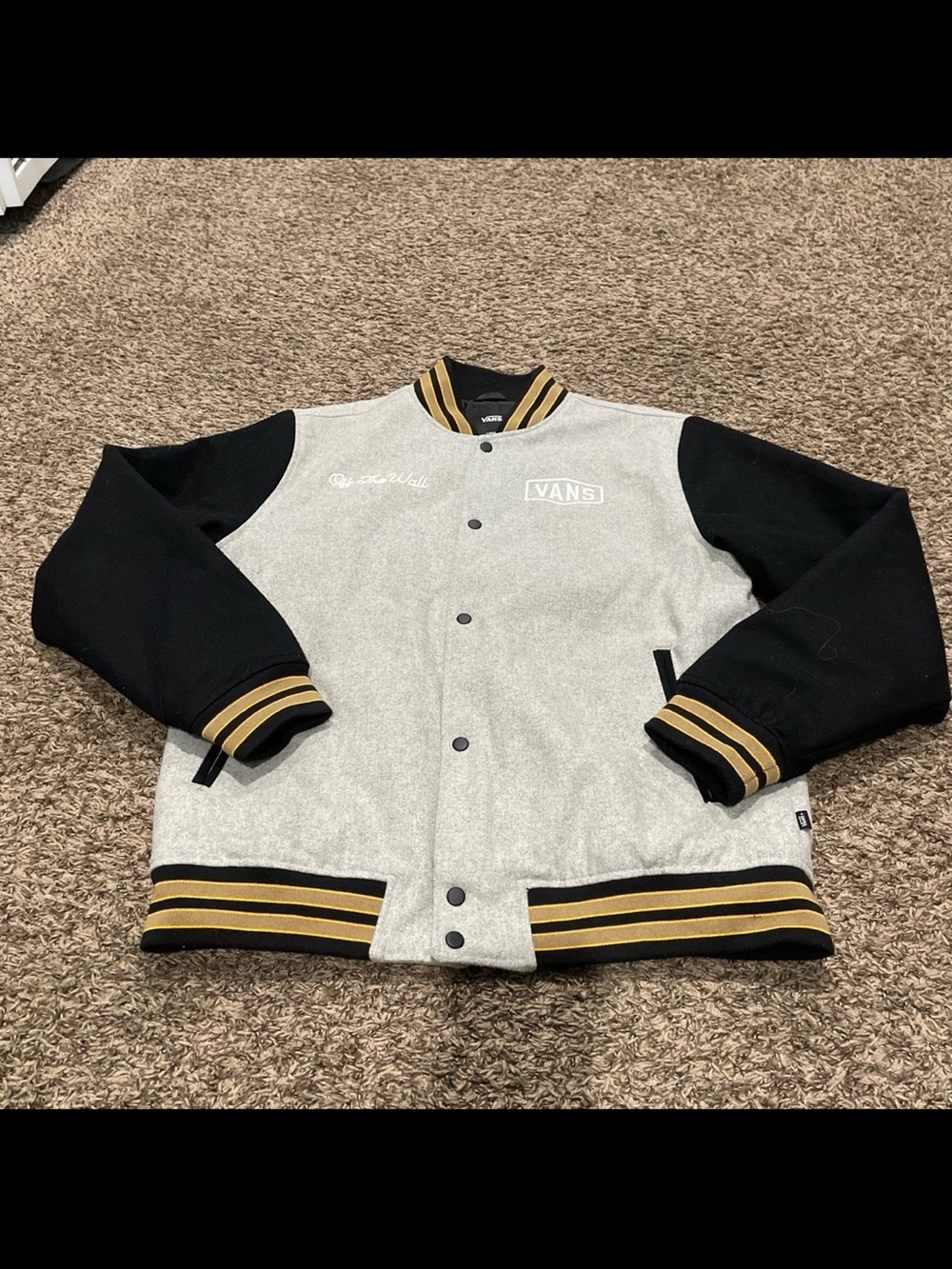 Vance checkerboard research varsity jacket men’s large